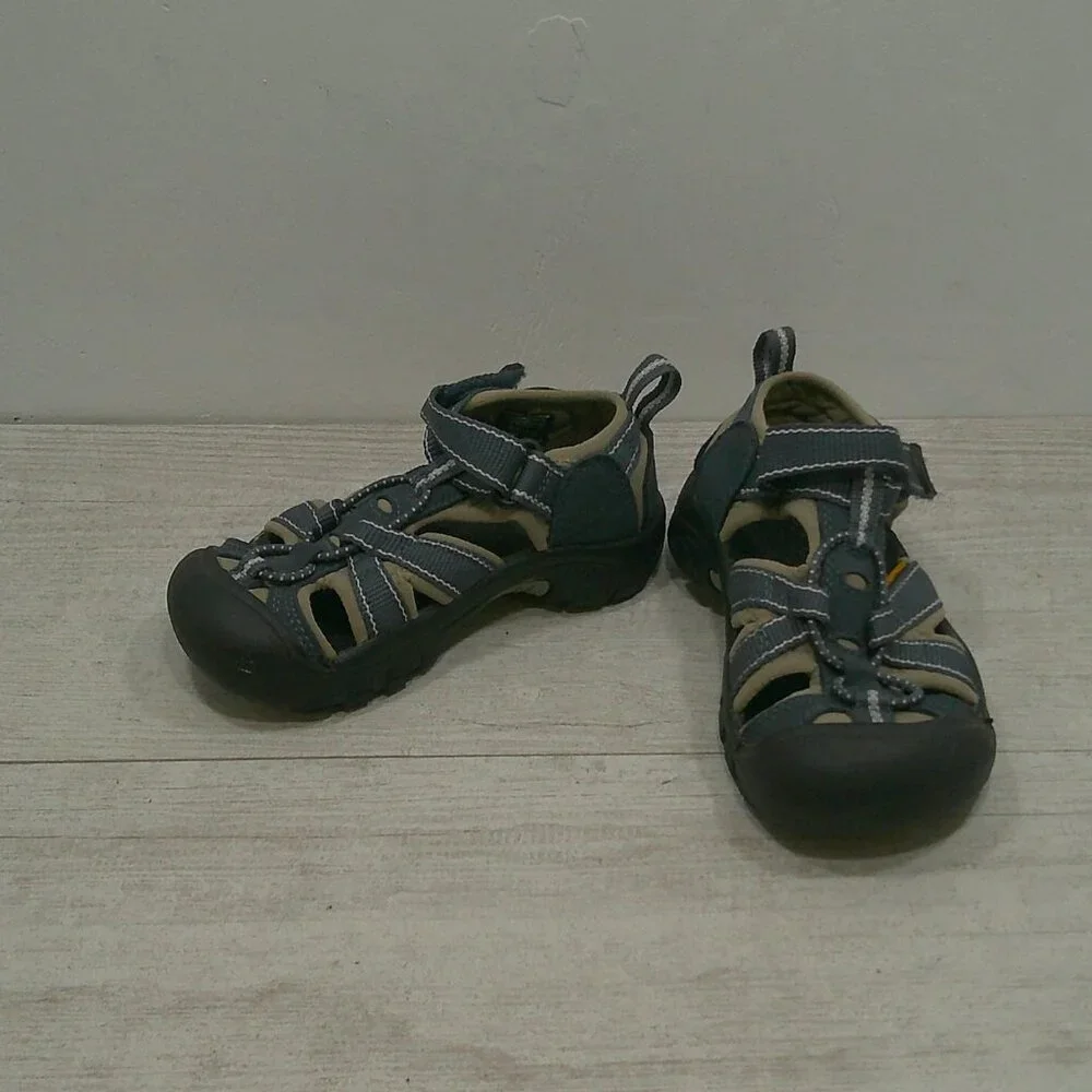 KEEN Kids Hiking Outdoor Sandals Newport Waterproof Gray Blue Size 10 EU 27/28